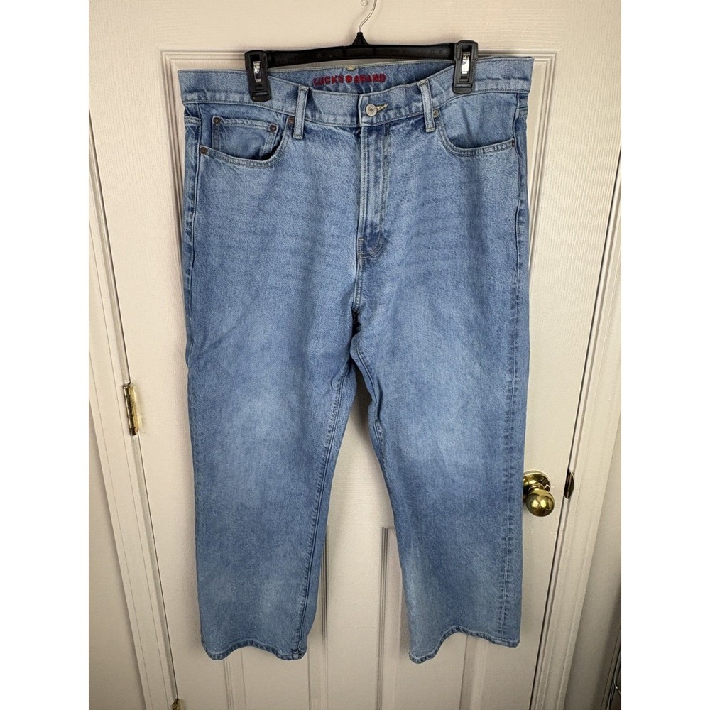 Lucky Brand 181 Relaxed Straight Jeans Mens 36x30 Blue Light Wash Excellent